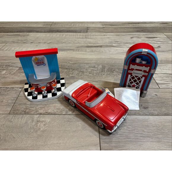 Target Bullseye Light Up 50’s Novelty Figurals Diner, Jukebox, and Car - Picture 1 of 12